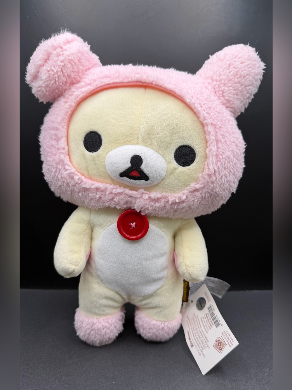 San-X, Korilakkuma Pink Hooded Plush Toy - Cute Bear Stuffed Animal